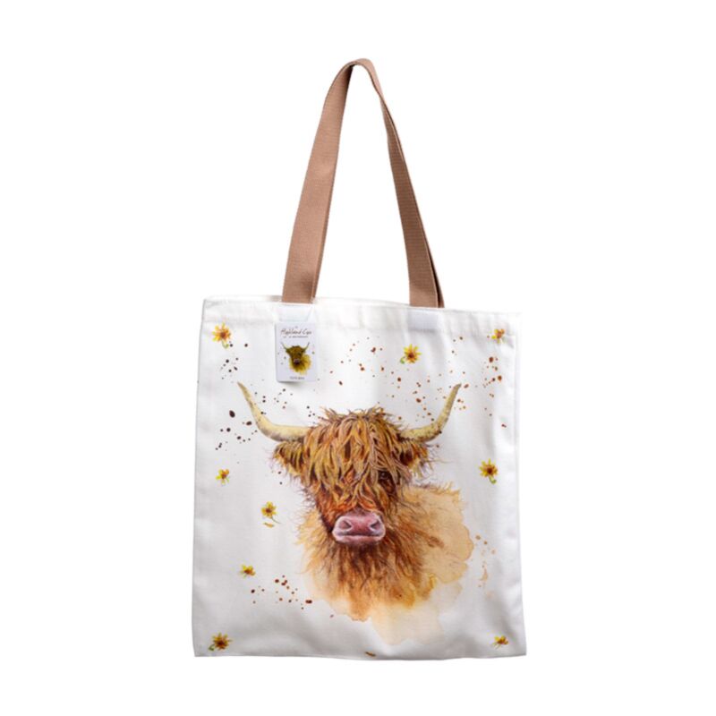 Jan Pashley Highland Coo Cow Reusable Tote Bag