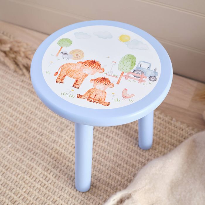 MINI FARM HIGHLAND COW STOOL