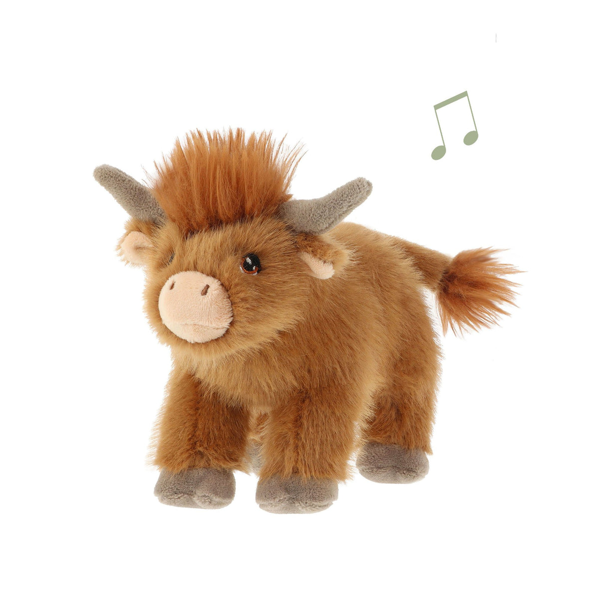 15cm Keeleco Standing Highland Cow With Sound