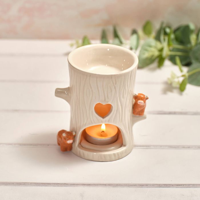 TINY WORLD HIGHLAND COW TREE SHAPED WAX MELT BURNER