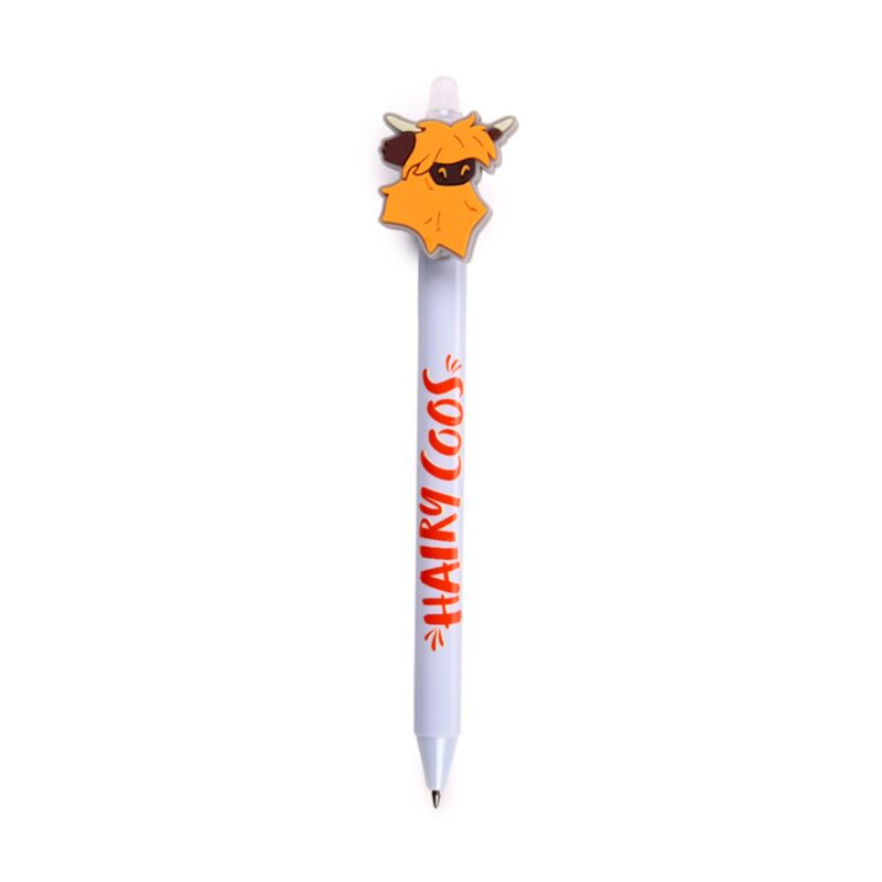 Hairy Coos Cow Highland Coo Erasable Pen with PVC Topper