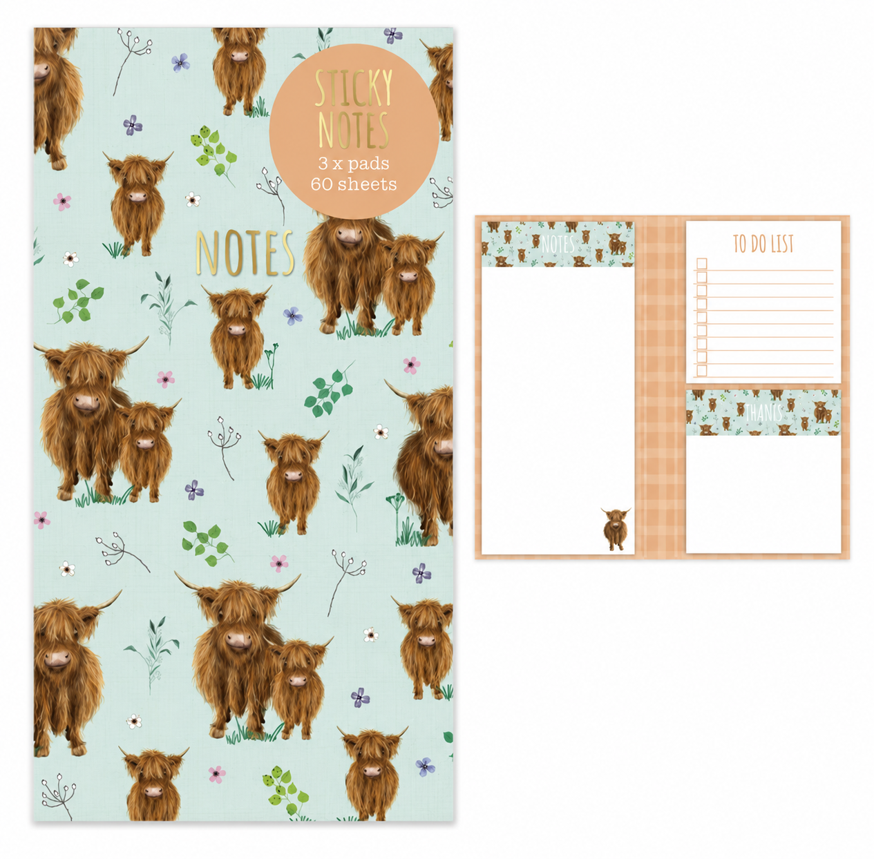 Highland Cow Sticky Notes