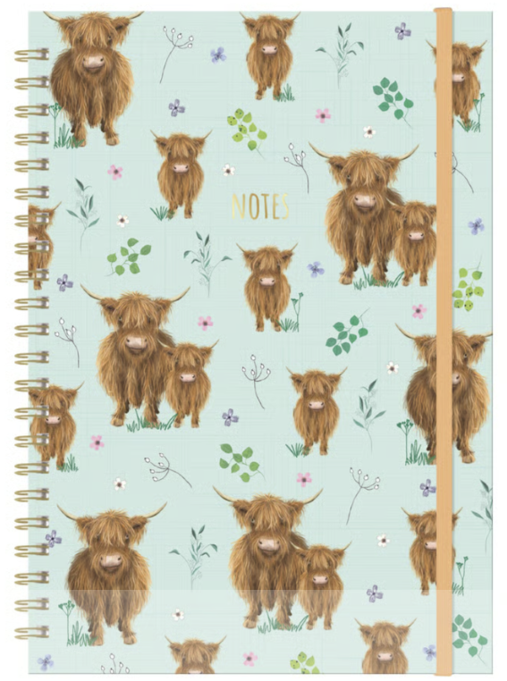 Highland Cow A4 Wiro Notebook