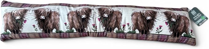 Highland Cow Design Printed Plush Draught Excluder