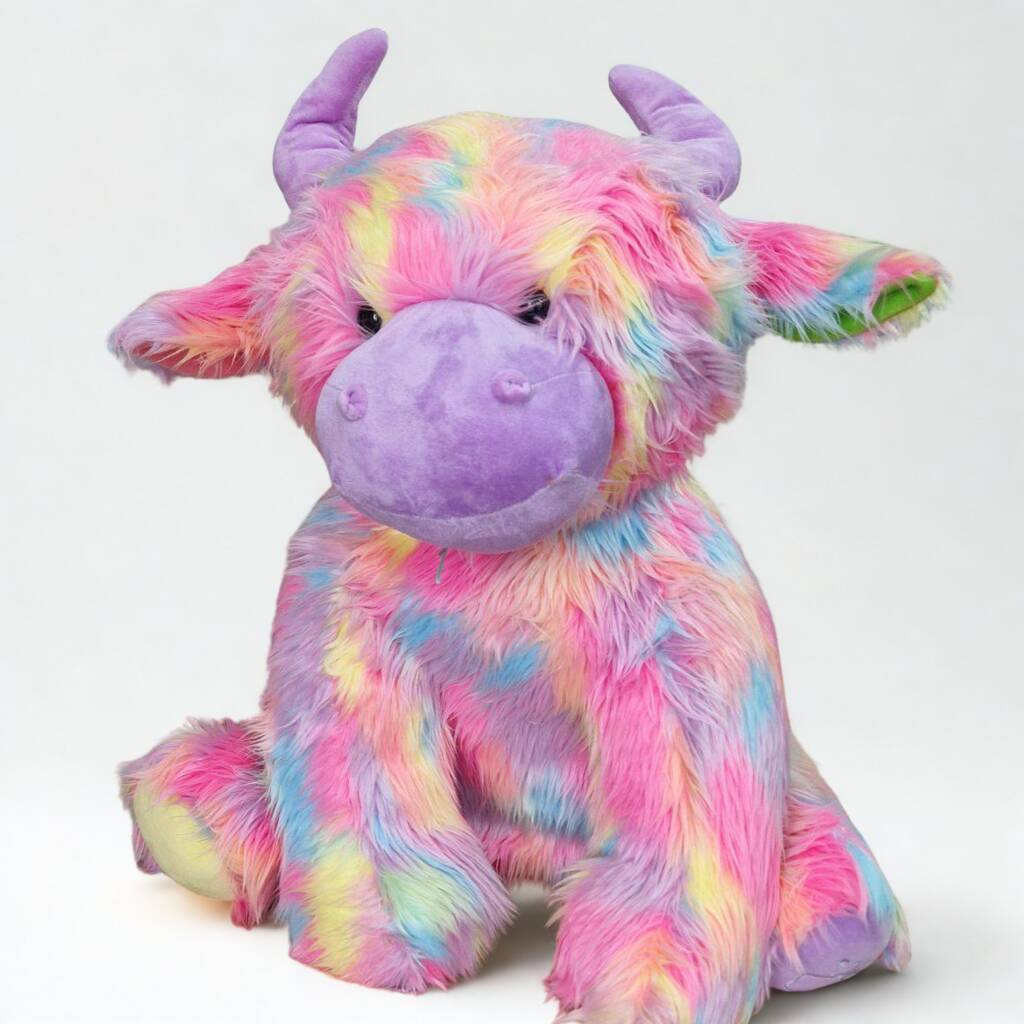 Extra Large Rainbow Highland Cow - 60cm