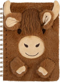 Highland Cow Plush A5 Notebook with Soft Fur Cover
