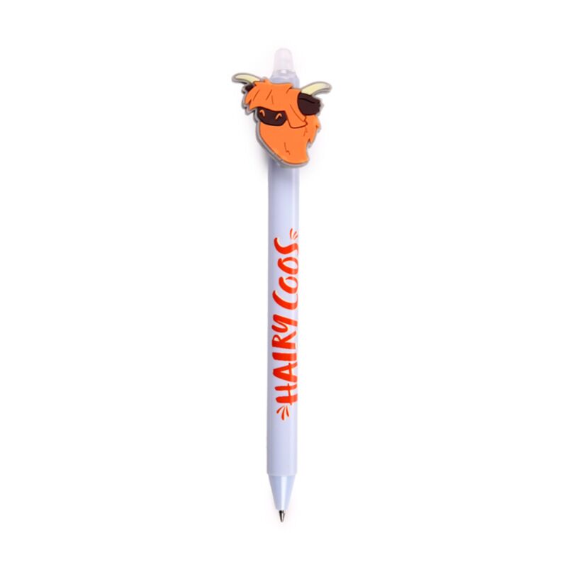 Hairy Coos Cow Highland Coo Erasable Pen with PVC Topper