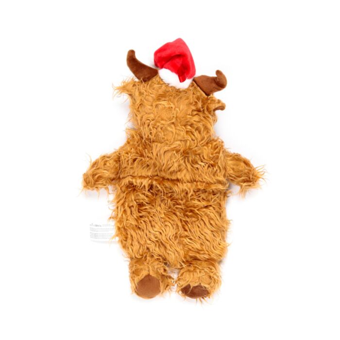 Christmas Highland Cow 650ml Hot Water Bottle With Plush Cover Gift