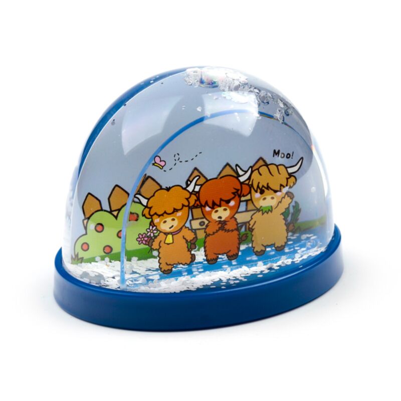 Adoramals Highland Coo Cow Medium Glitter Snow Storm
