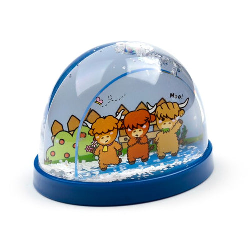 Adoramals Highland Coo Cow Medium Glitter Snow Storm
