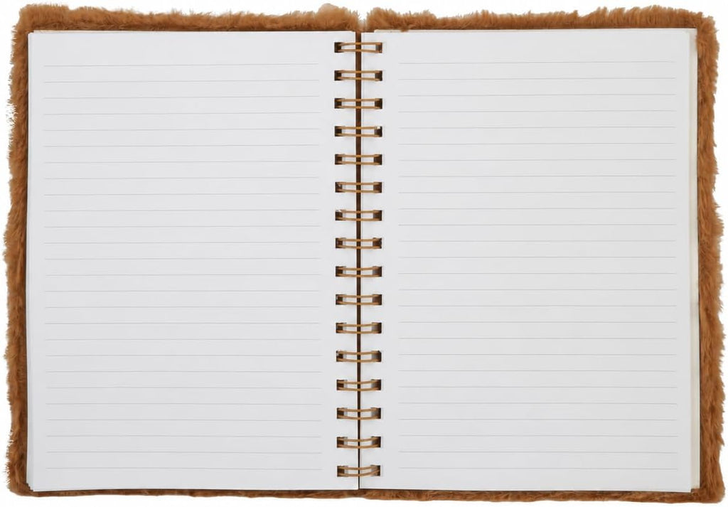 Highland Cow Plush A5 Notebook with Soft Fur Cover