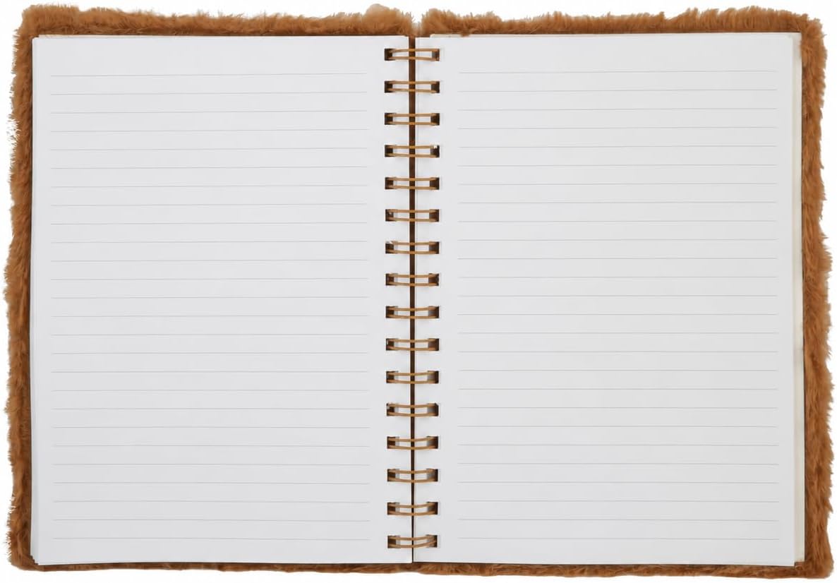 Highland Cow Plush A5 Notebook with Soft Fur Cover