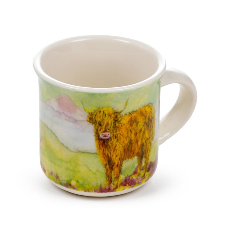 Jan Pashley Highland Coo Cow Set of 2 Porcelain Espresso Cups 75ml
