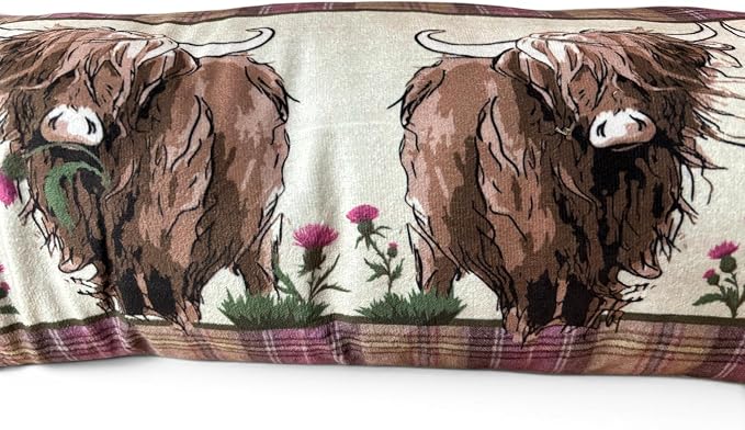 Highland Cow Design Printed Plush Draught Excluder