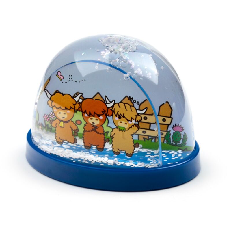 Adoramals Highland Coo Cow Medium Glitter Snow Storm
