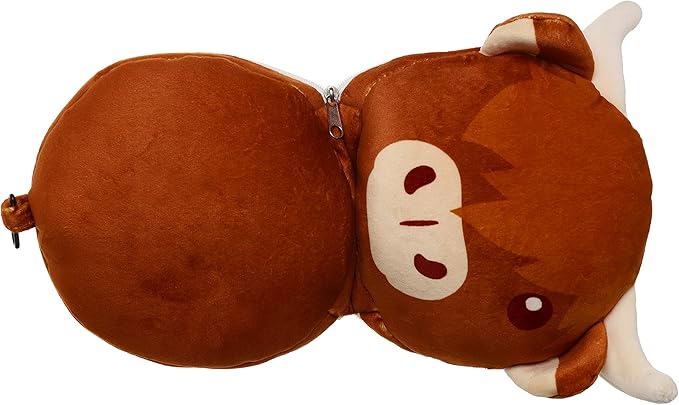 Relaxeazzz Highland Coo Cow Plush Travel Pillow & Eye Mask