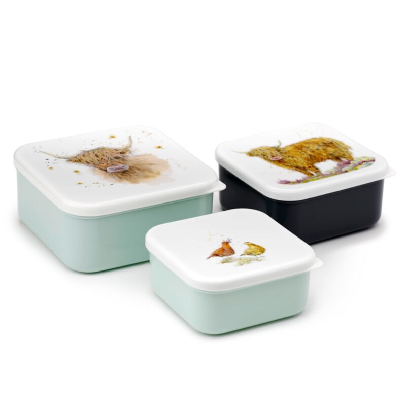 Jan Pashley Highland Coo Cow Set of 3 Lunch Box M/L/XL