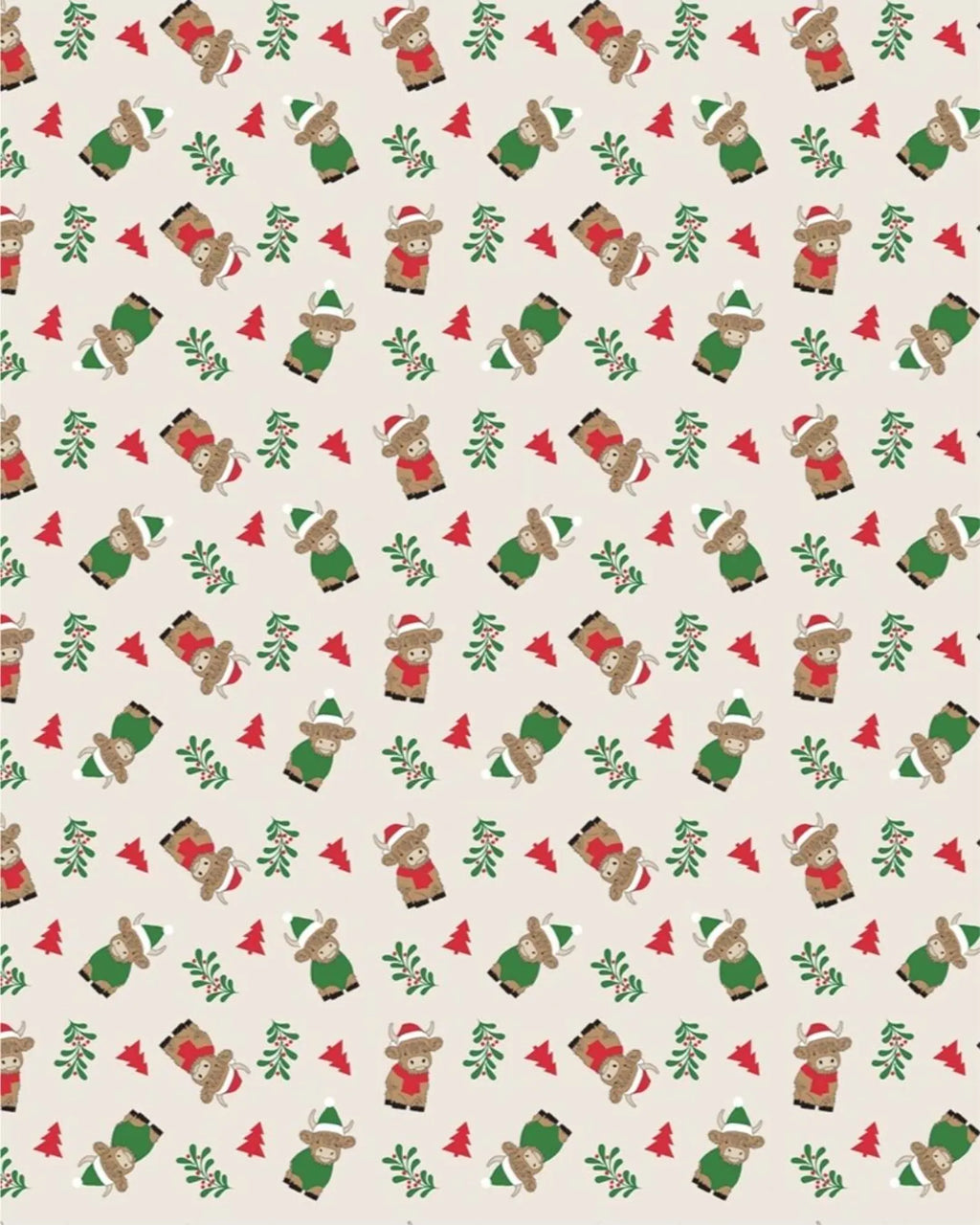 Christmas Kisses Highland Cow Design Fleece Blanket Throw