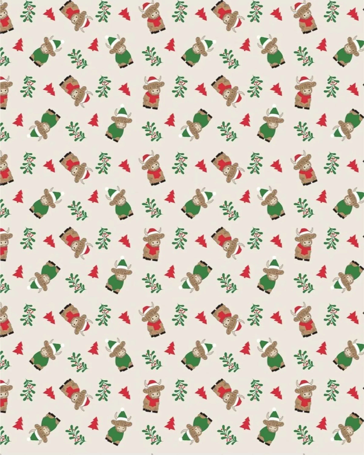Christmas Kisses Highland Cow Design Fleece Blanket Throw