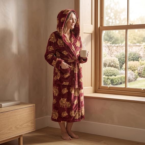 Highland Cow Supersoft Fleece Dressing Gown - XL
