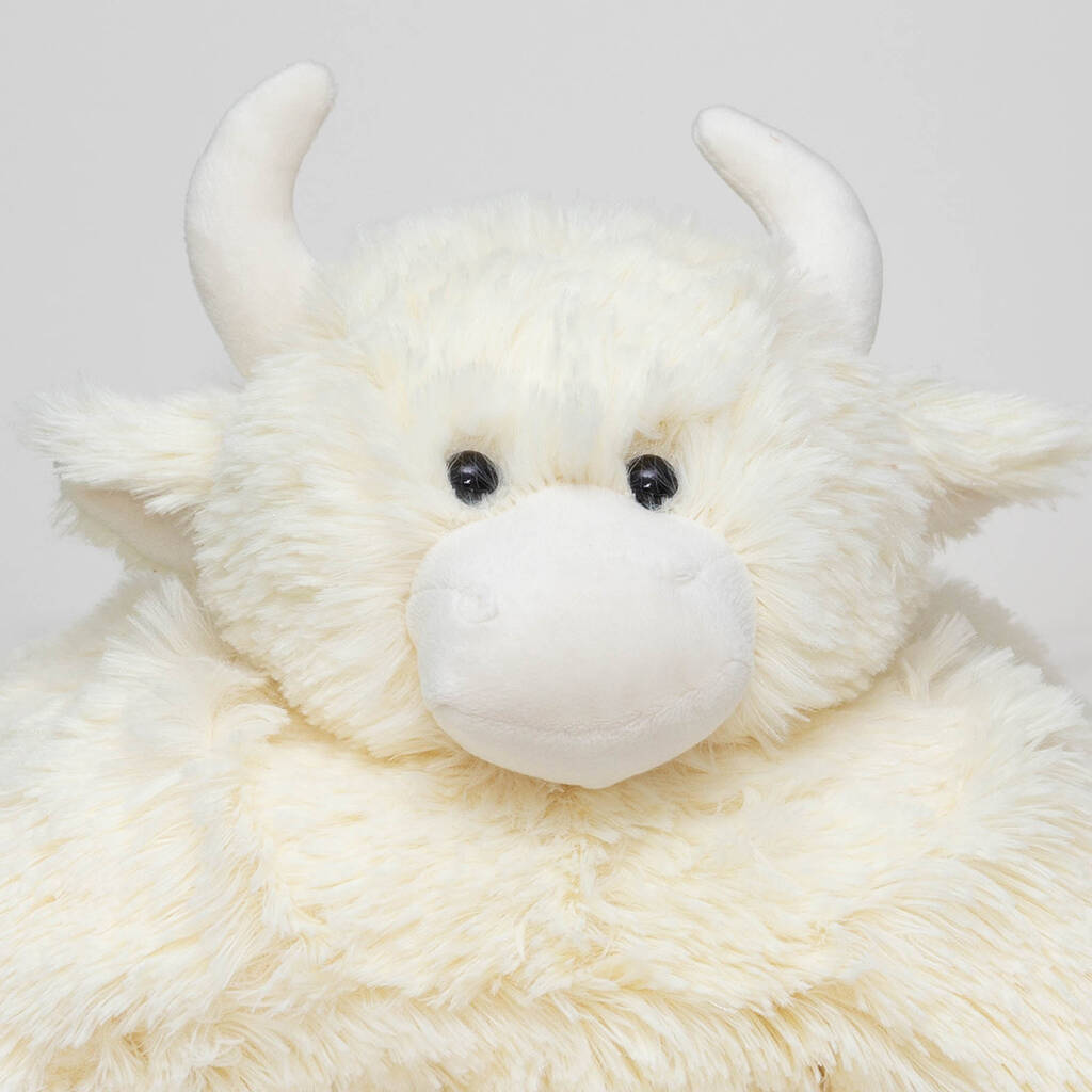 Highland Cow Cream Cushion, Sofa Tidy, Remote Control Holder