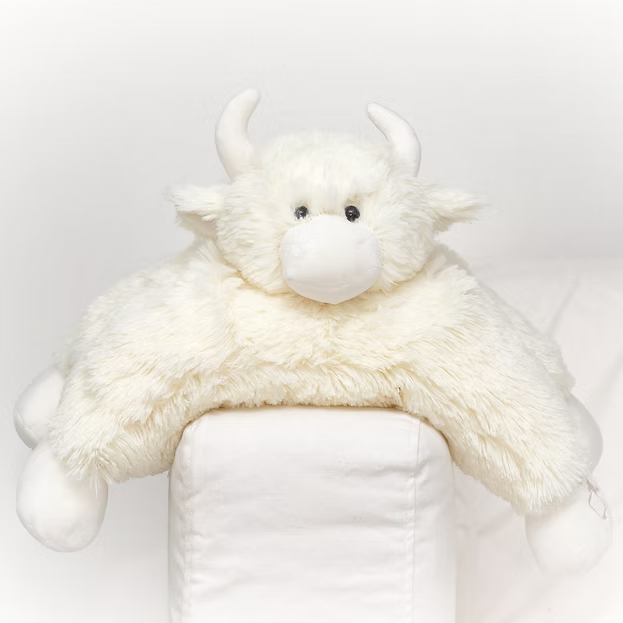 Highland Cow Cream Cushion, Sofa Tidy, Remote Control Holder