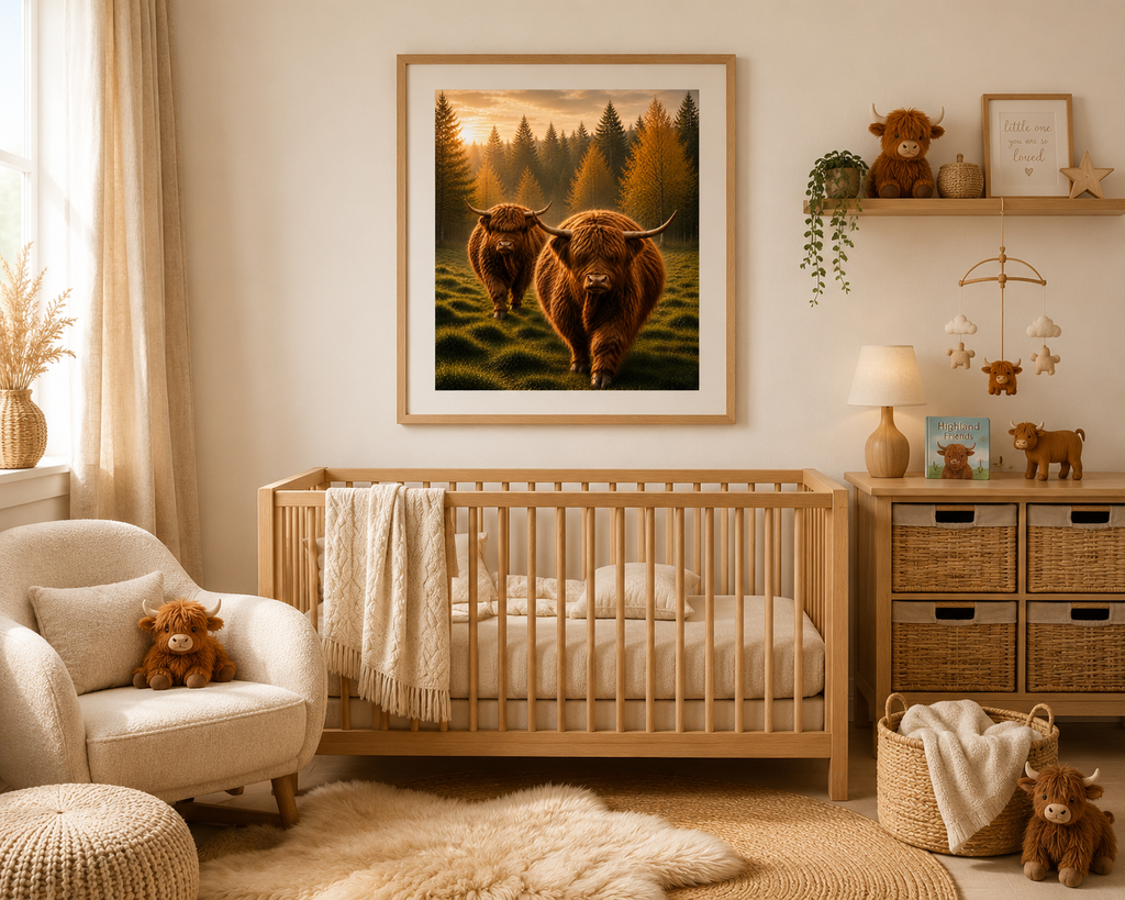 Mama's in the Making | Highland Cow Nursery Collection | Instant Download