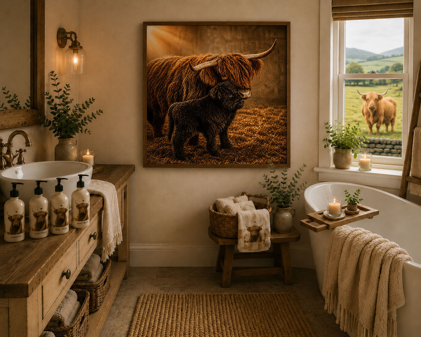 Mommy and Me | Highland Cow Nursery Collection | Instant Download