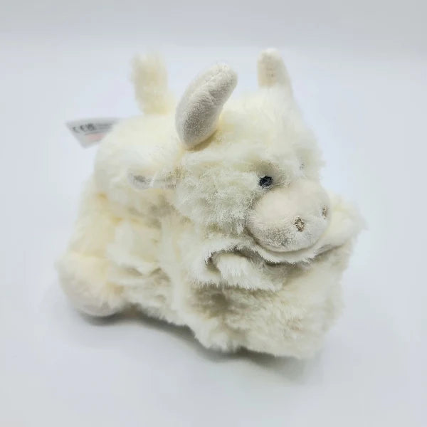 Cream Highland Coo Cow Baby Toy Soother Comforter & Soother Box