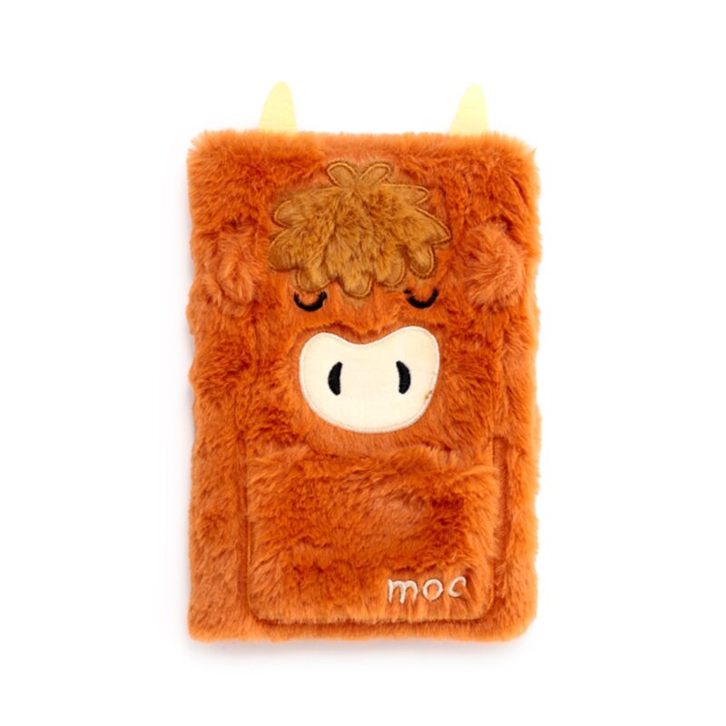 Highland Coo Cow Plush Notebook with Pouch & Mini Notebook