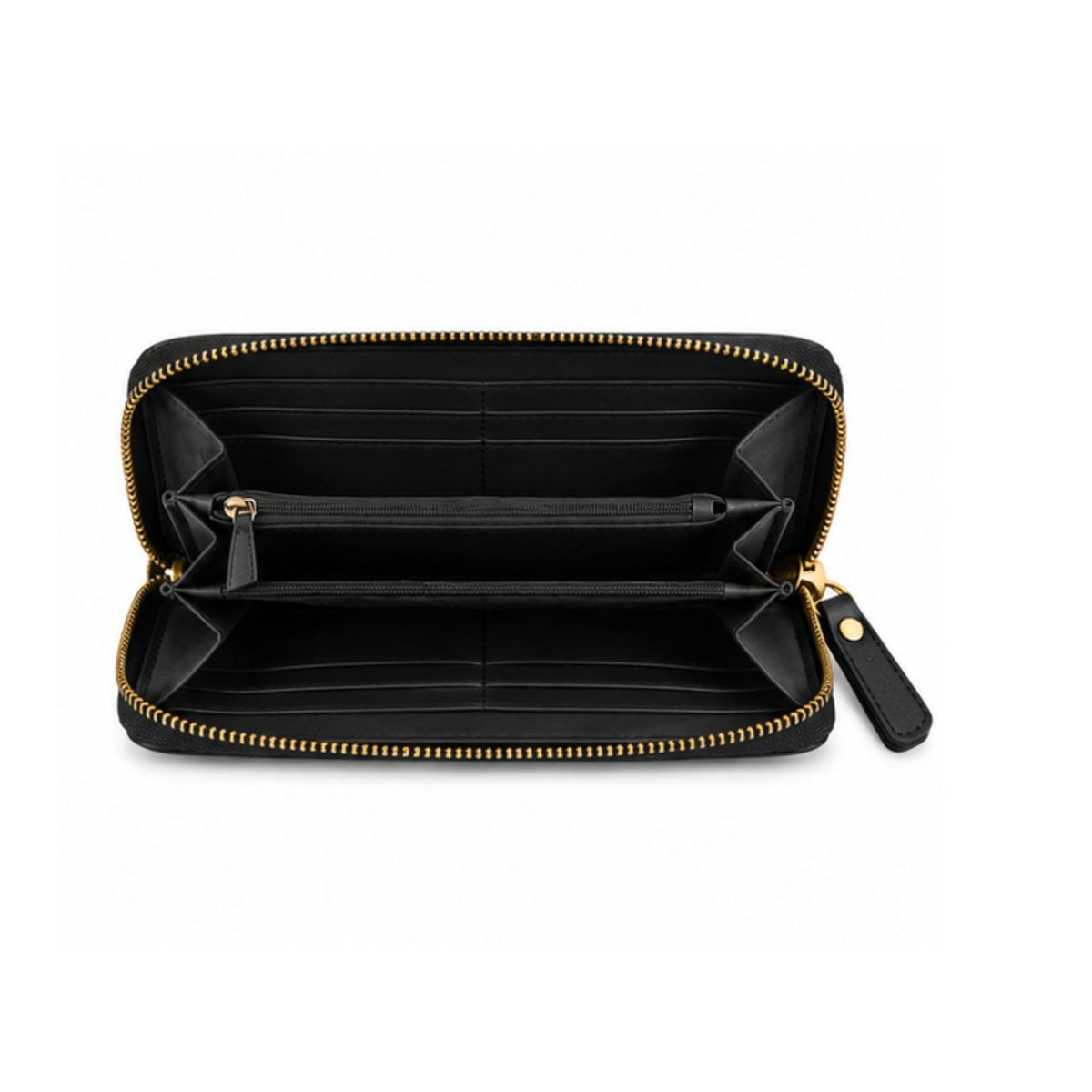 Highland Cow Zip Purse With Coin And Card Slots - Black