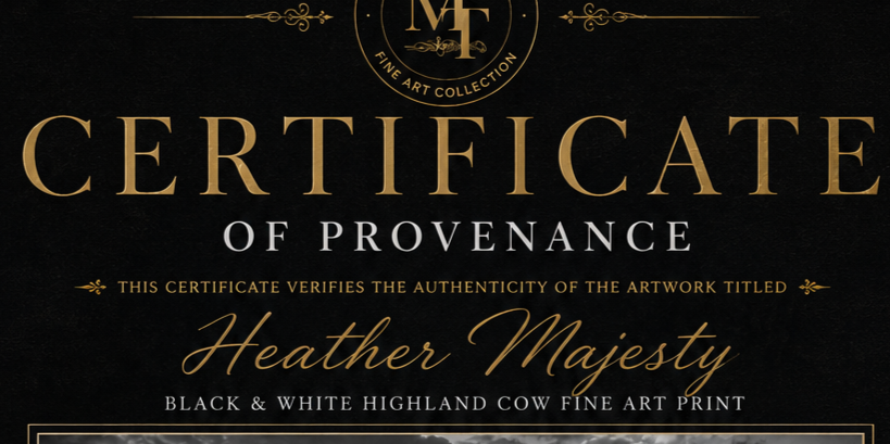 Highland Monarch | Black & White Highland Cow Fine Art Print