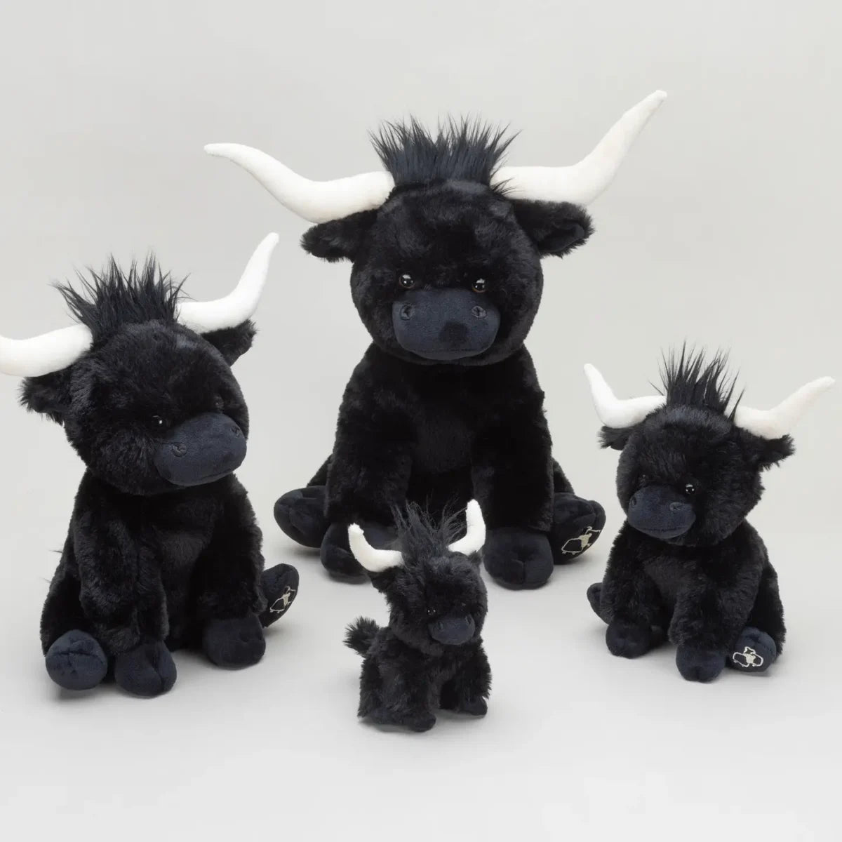Large Longhorn Black Highland Coo Cow - 30cm