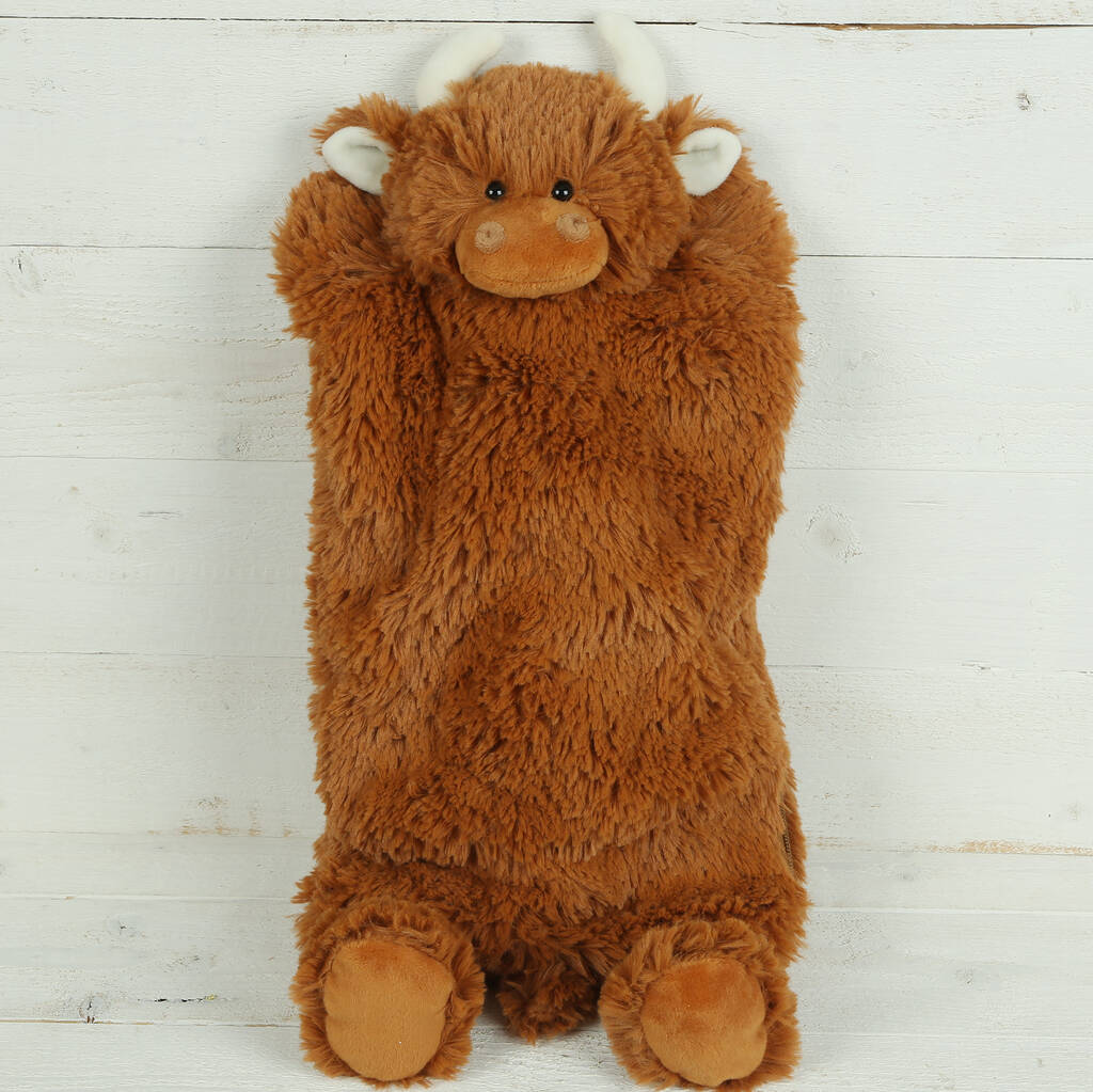 Brown Highland Coo Hot Water Bottle Cover/PJ Case
