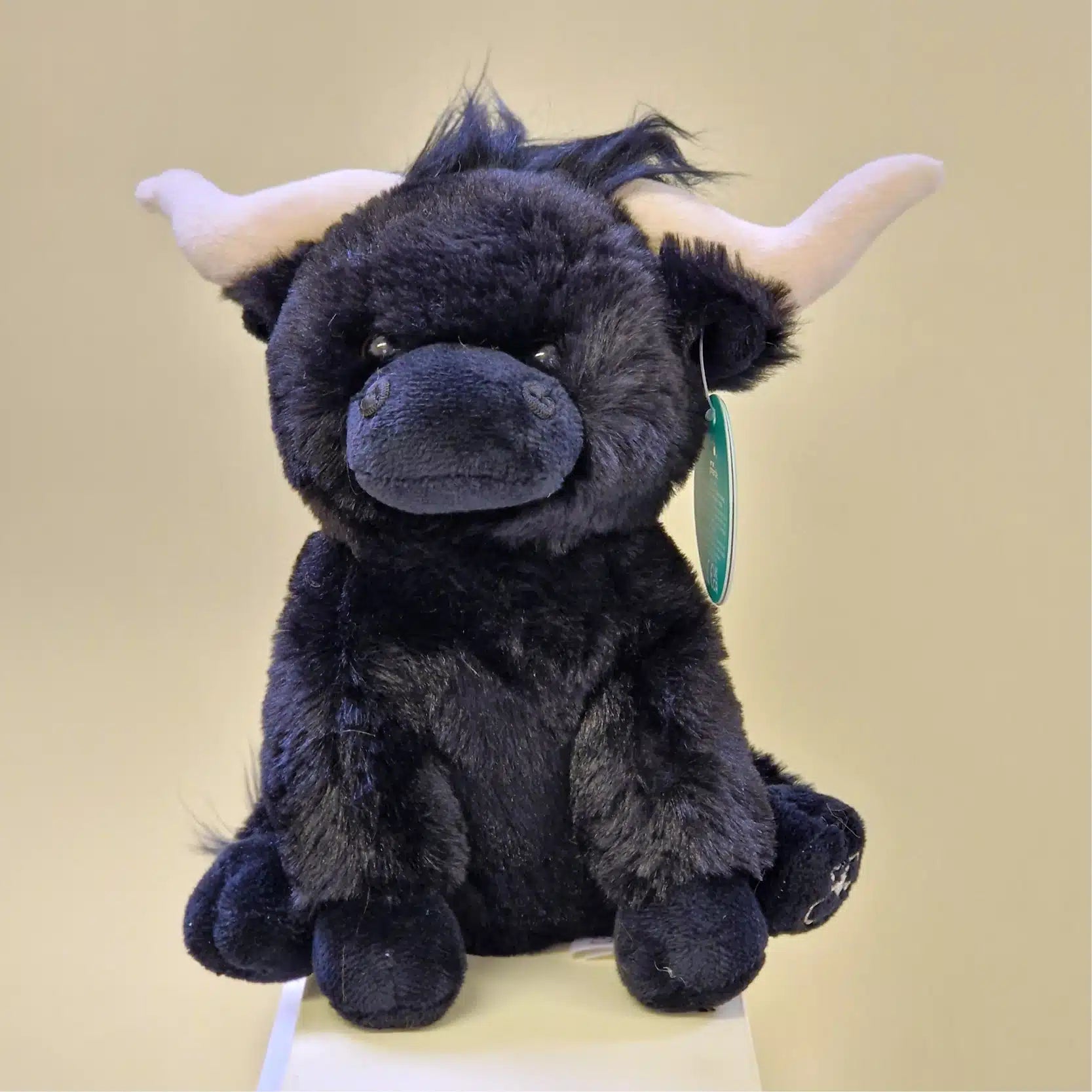 Small Longhorn Black Highland Coo Cow - 18cm