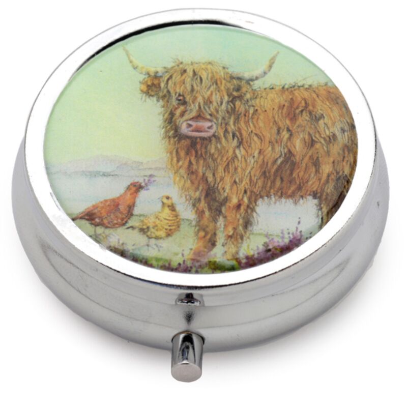 Jan Pashley Highland Coo Cow Pill Box