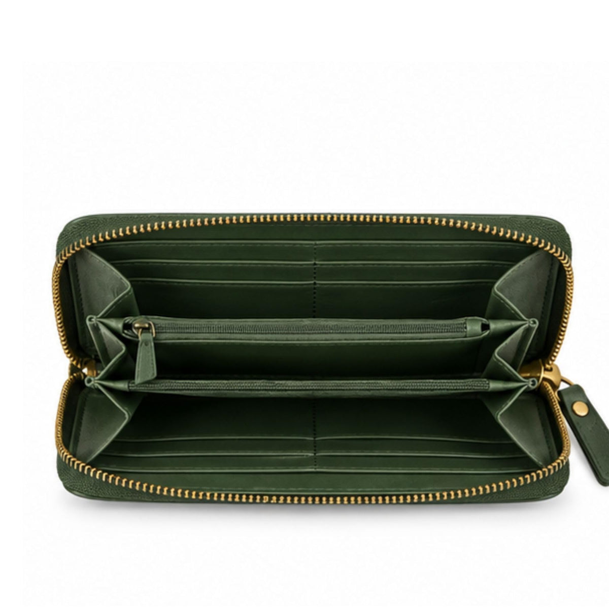 Highland Cow Zip Purse With Coin And Card Slots - Green
