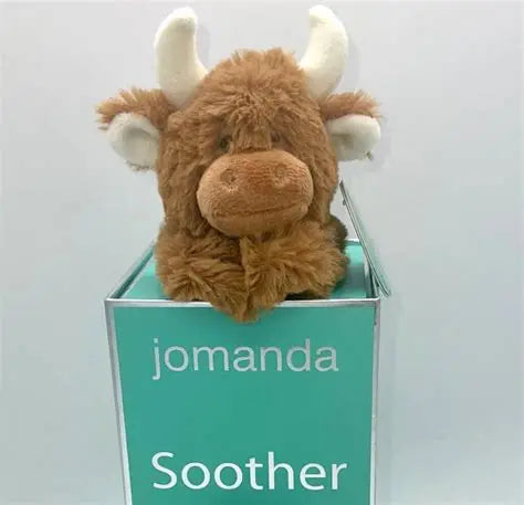 Longhorn Horny Highland Coo Cow Toy Soother Brown plus soother box