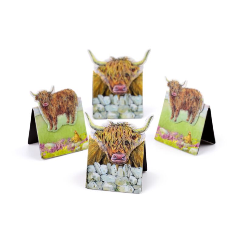 Jan Pashley Highland Coo Cow Magnetic Bookmark Set