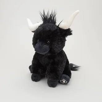 Small Longhorn Black Highland Coo Cow - 18cm