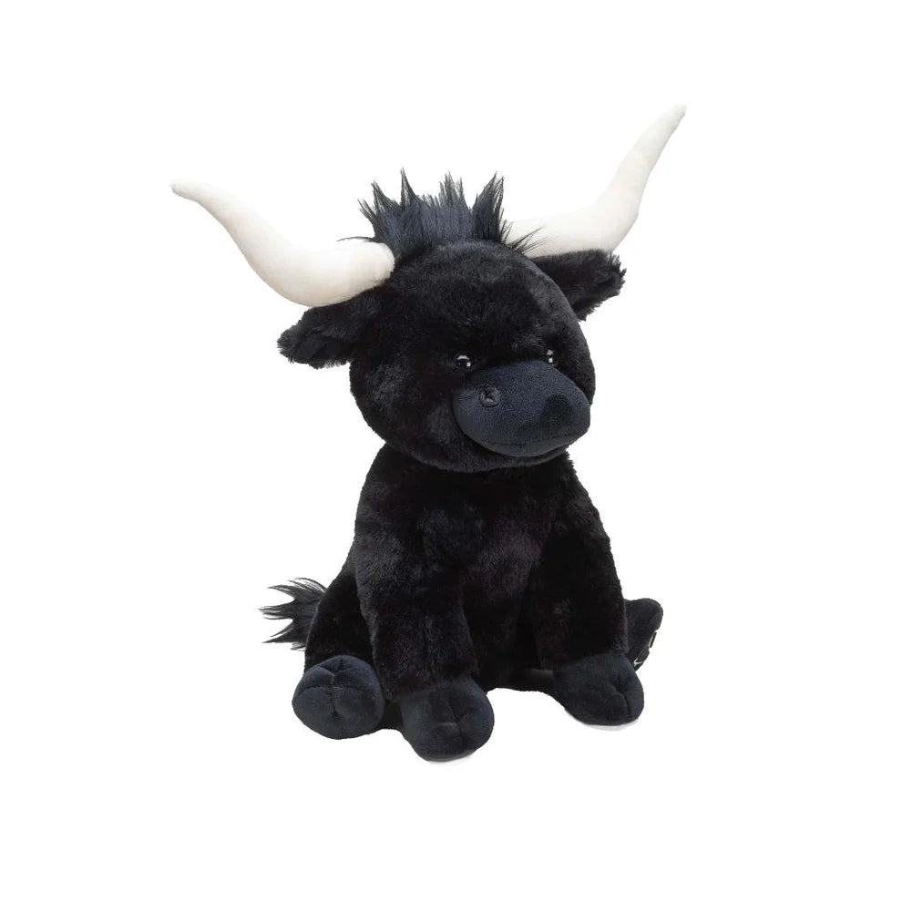 Large Longhorn Black Highland Coo Cow - 30cm