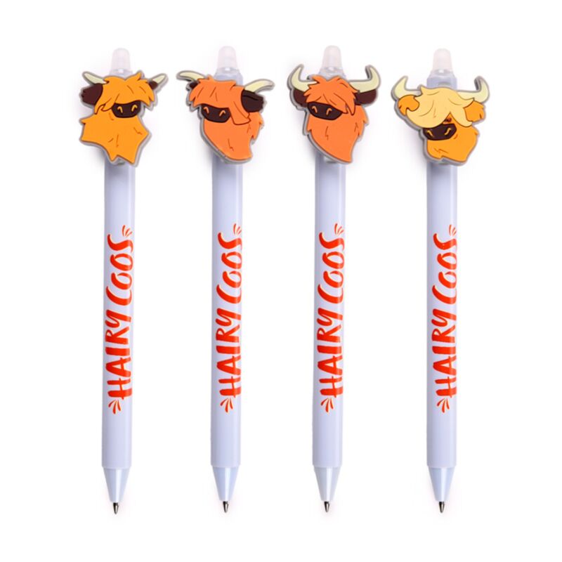 Hairy Coos Cow Highland Coo Erasable Pen with PVC Topper