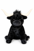 Large Longhorn Black Highland Coo Cow - 30cm