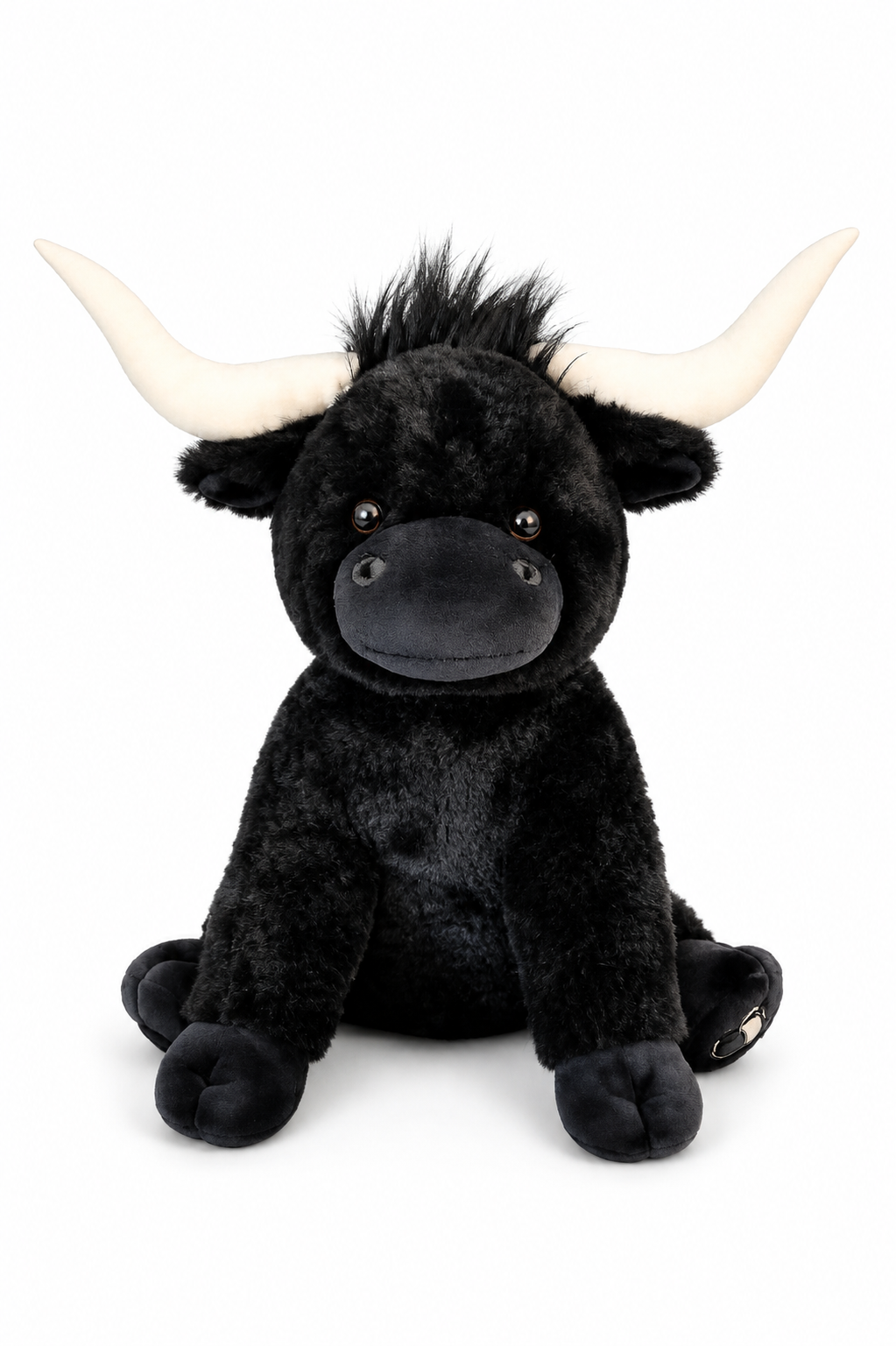 Large Longhorn Black Highland Coo Cow - 30cm