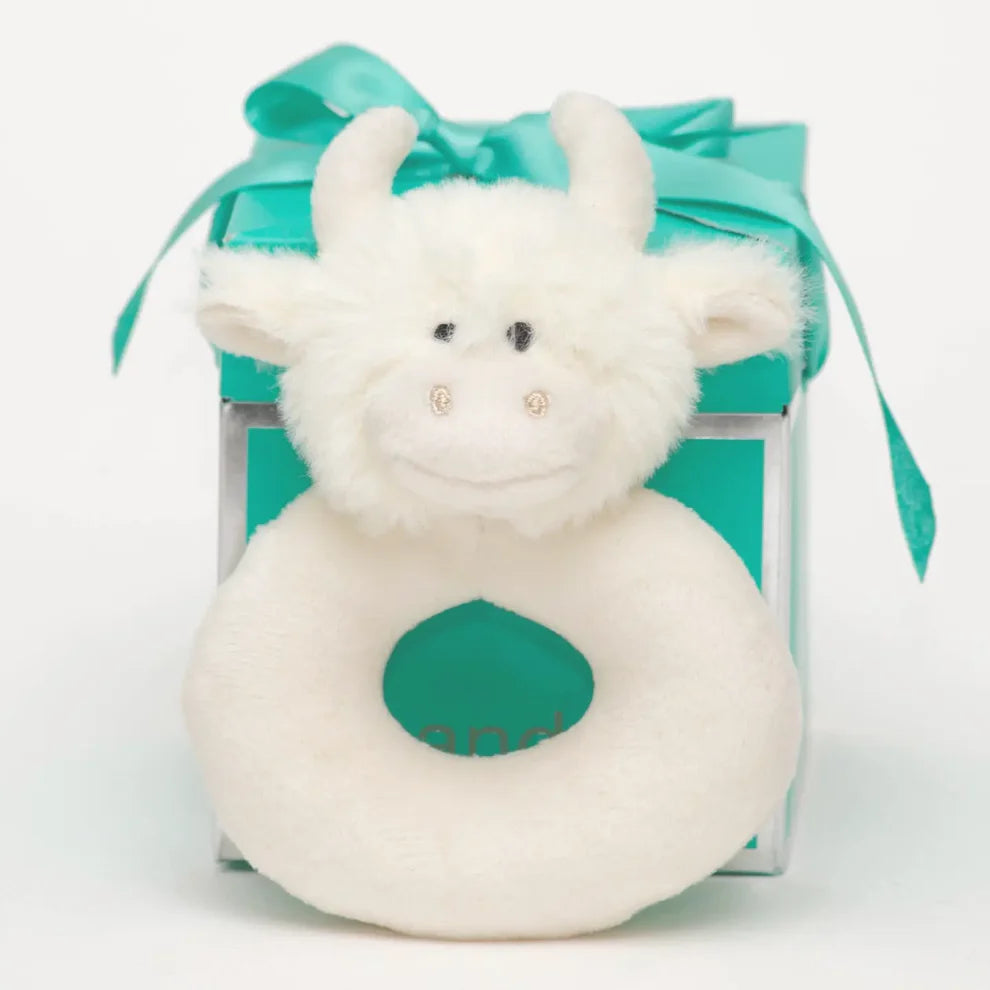 Cream Highland Cow Rattle